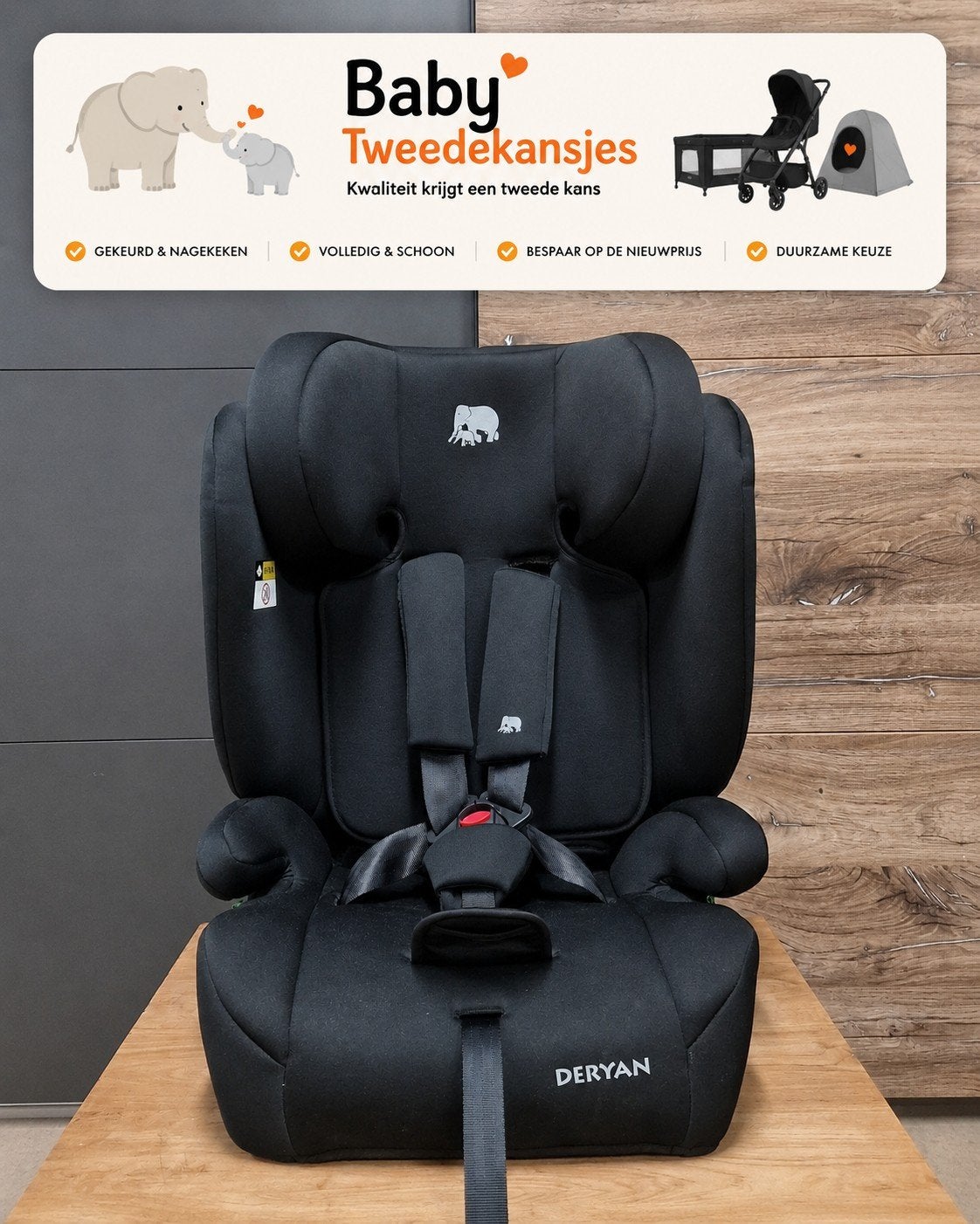 Deryan i-Size Autostoel 76-150 cm (15 mnd-12 jr) Outlet, Kinderen en Baby's, Ophalen of Verzenden