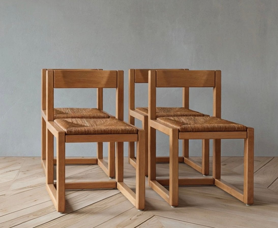 Serie de 4 chaises en bois, Maison & Meubles, Enlèvement, Comme neuf, Bois