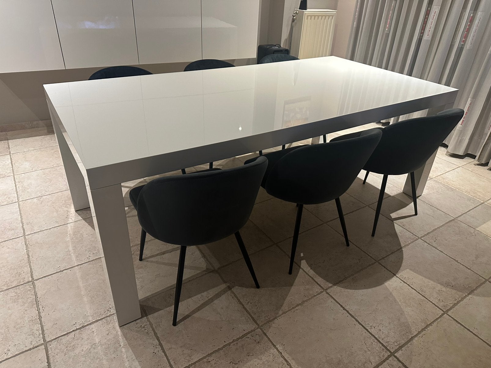 Eetkamertafel ZONDER stoelen, Ophalen, Gebruikt, 100 tot 150 cm, 200 cm of meer