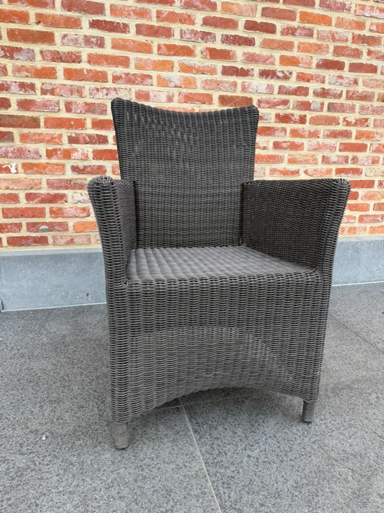 Tuinstoel wicker taupe (8stuks), Tuin en Terras, Tuinstoelen, Zo goed als nieuw, Wicker, Ophalen