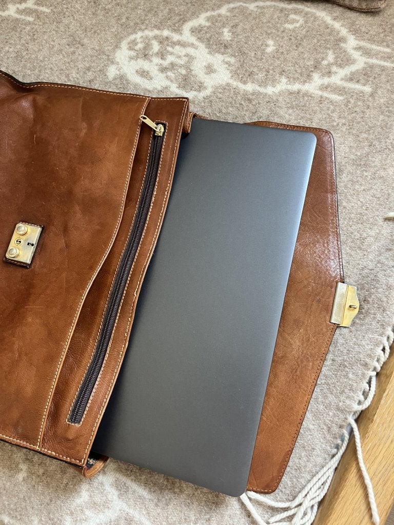 Vintage italiaanse aktentas Barantani /laptoptas, Handtassen en Accessoires, Koffers, Ophalen of Verzenden