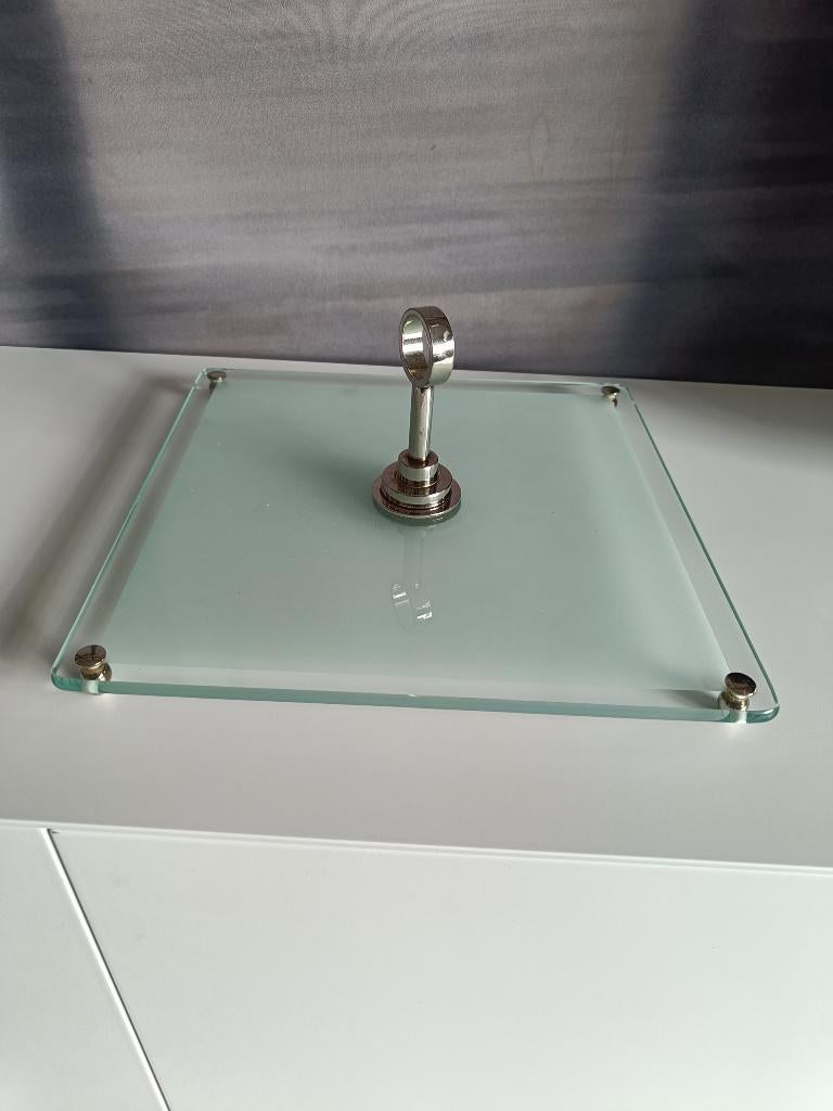 glazen tapasschotel/ dienblad, Ophalen, Schaal, Vierkant, Glas