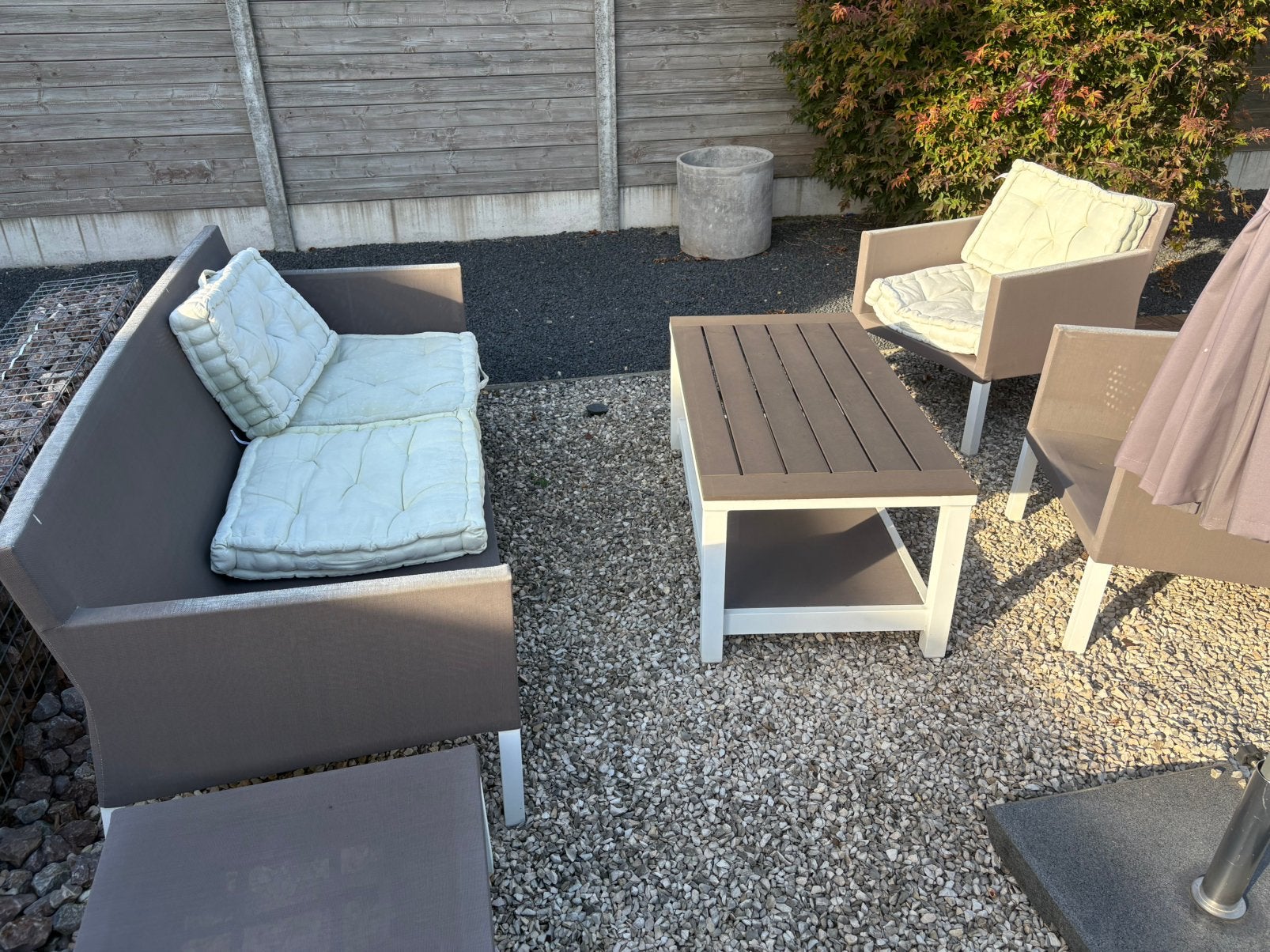 Loungestet met alle kussens erbij, Tuin en Terras, Ophalen, 5 zitplaatsen, Gebruikt, Bank