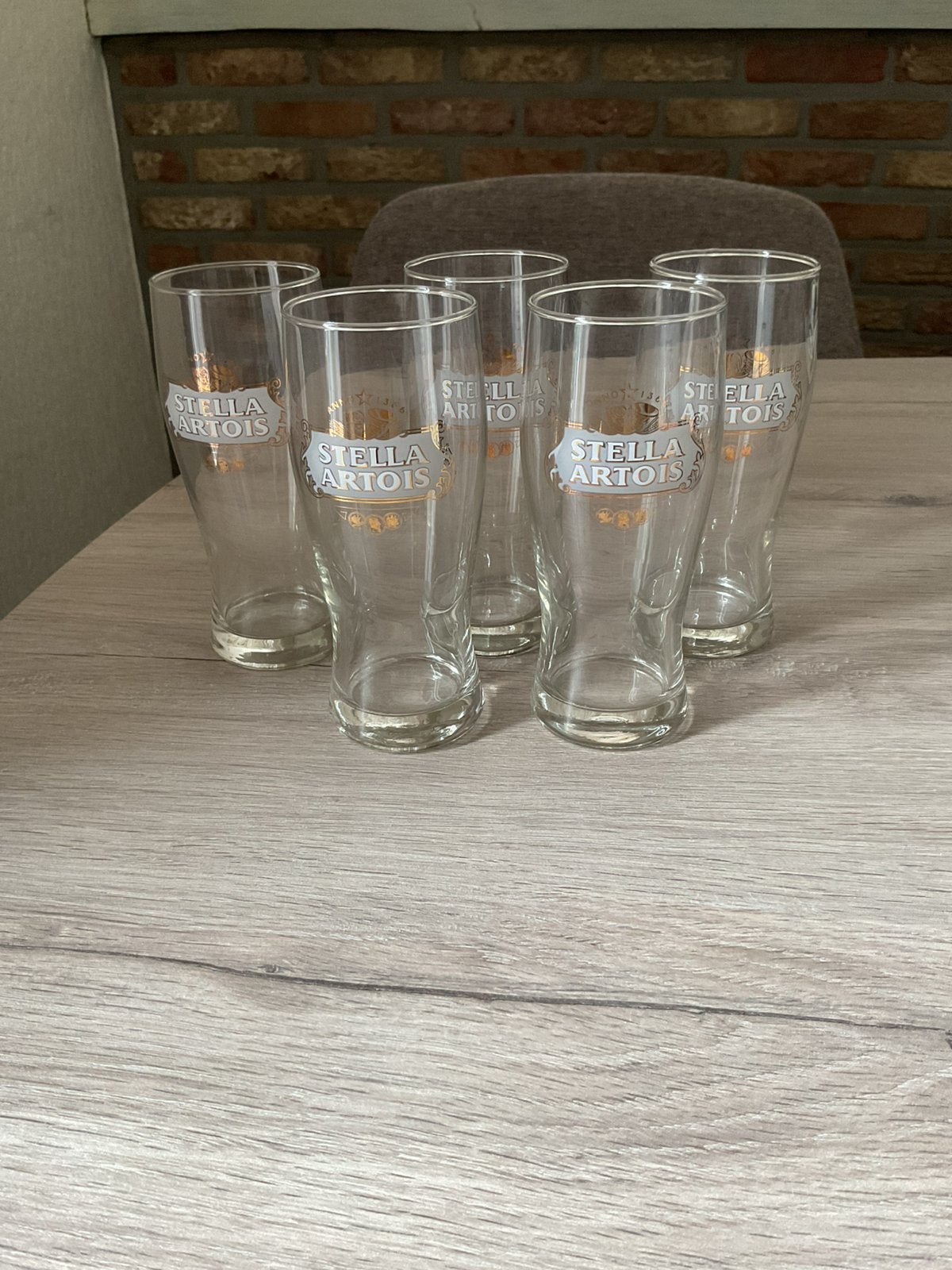 5 vintage glazen Stella Artois, Verzamelen, Ophalen of Verzenden, Nieuw