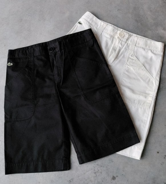 Set van 2 Lacoste Bermuda Chino Shorts (Zwart & Wit), Verzenden, Nieuw, Maat 46 (S) of kleiner, Wit