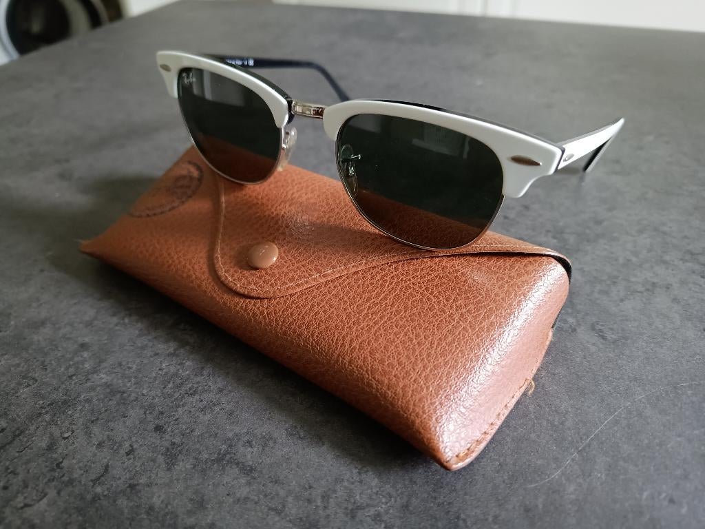 lunettes solaires ray ban RB 2156 blanche/noire, Enlèvement ou Envoi, Comme neuf, Ray-Ban, Lunettes