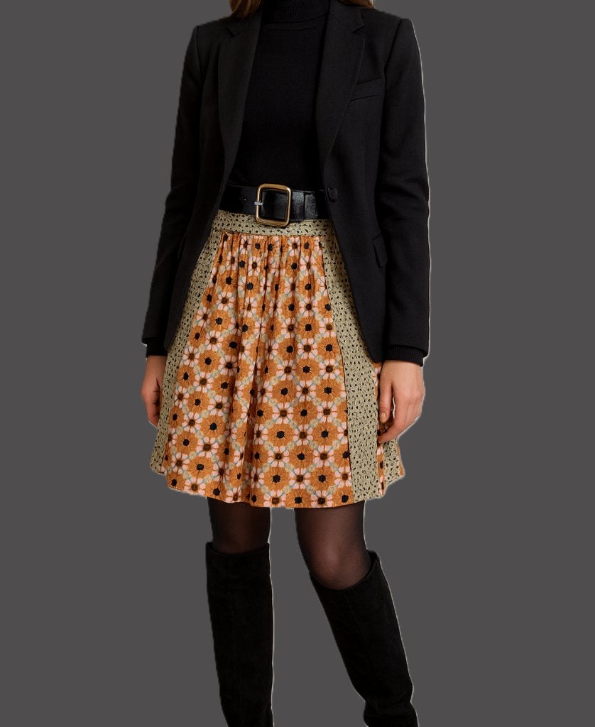 Essentiel Antwerp rok met retro bloemenprint maat 38/40, Kleding | Dames, Rokken, Maat 38/40 (M), Overige kleuren, Ophalen of Verzenden