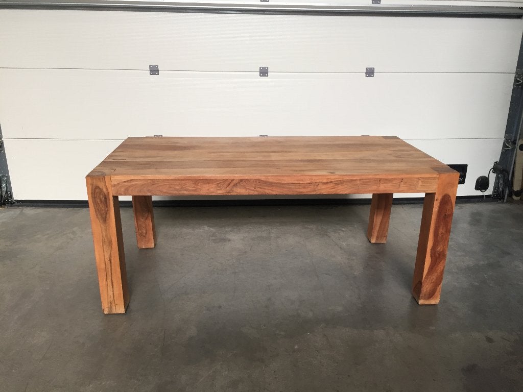 (97) Zware eettafel in teakhout., Enlèvement, Comme neuf, Teck