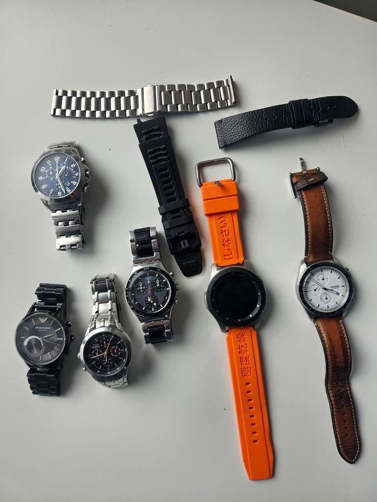 6 horloges te koop, Ophalen, Gebruikt, Staal, Staal