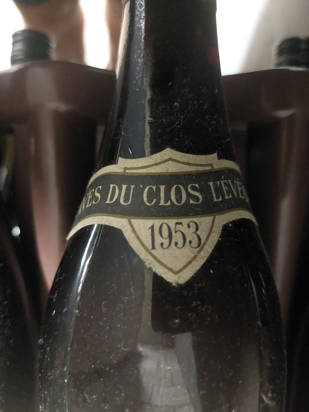 Oude fles rode wijn Chambertin 1953, Ophalen, Gebruikt, Frankrijk, Rode wijn