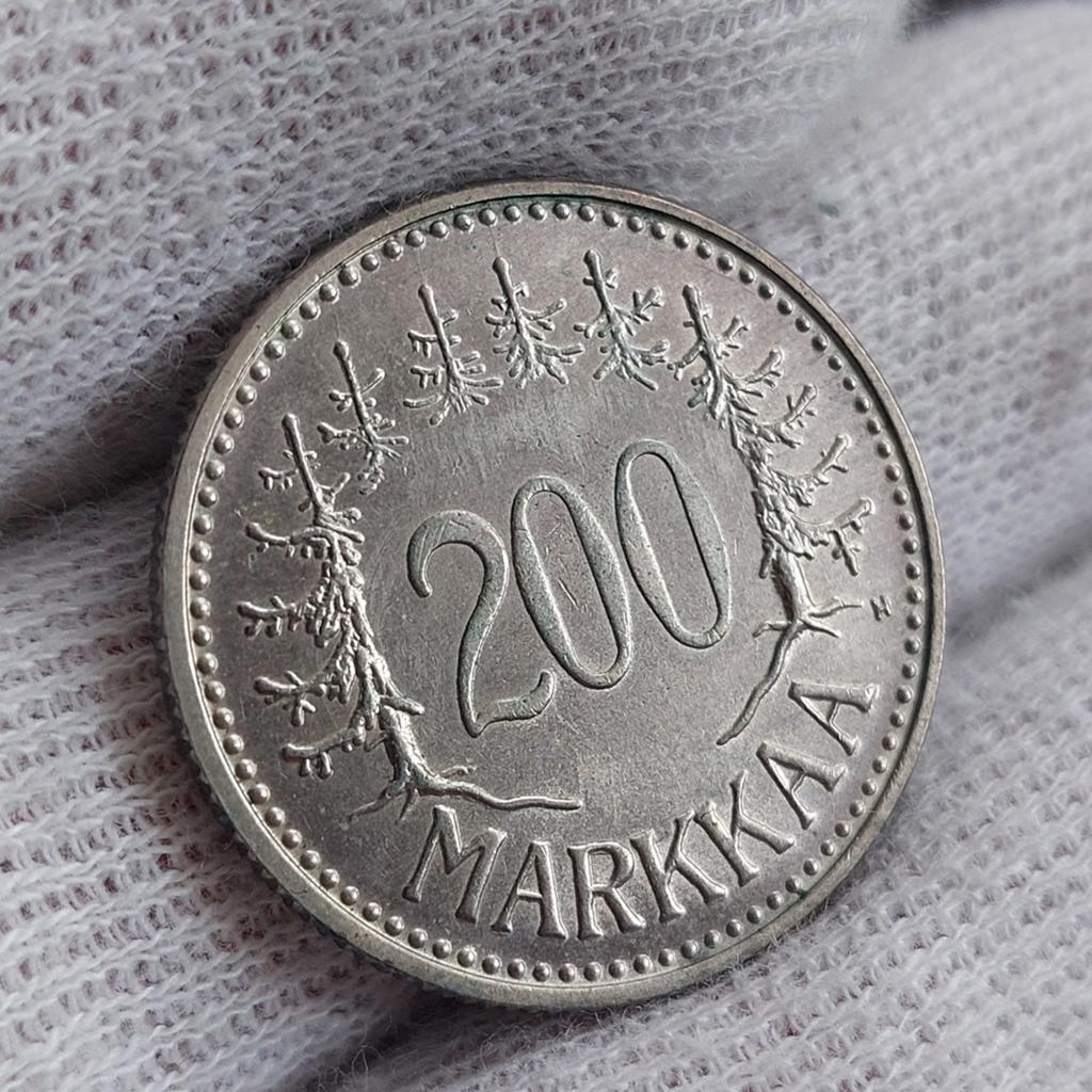 Piece de monnaie / Finlande / 200 Marks / 1957 / Argent /SPL, Enlèvement ou Envoi, Autres pays, Monnaie en vrac, Argent