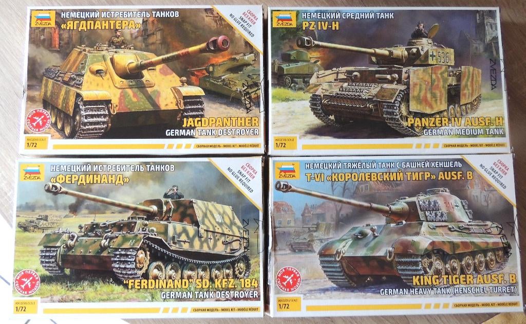 4 maquettes chars allemands 2GM ZVEZDA Neuves, Hobby en Vrije tijd, Modelbouw | Auto's en Voertuigen, Verzenden, Nieuw, 1:50 of kleiner