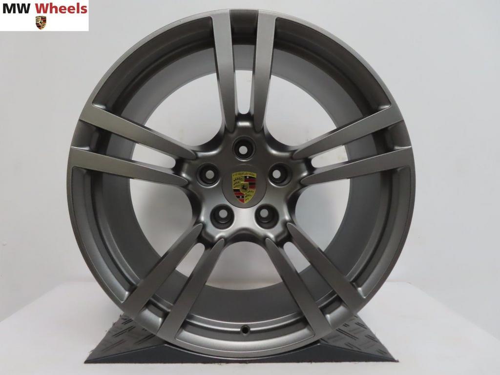 Originele Porsche 21 inch Cayenne Turbo II velgen Titan grey, Auto-onderdelen, Velg(en), -, -, Nieuw