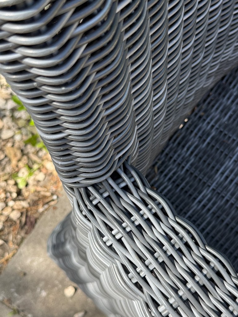 6 wicker tuinstoelen Bristol – antraciet, met kussens, Ophalen, Zo goed als nieuw, Overige materialen
