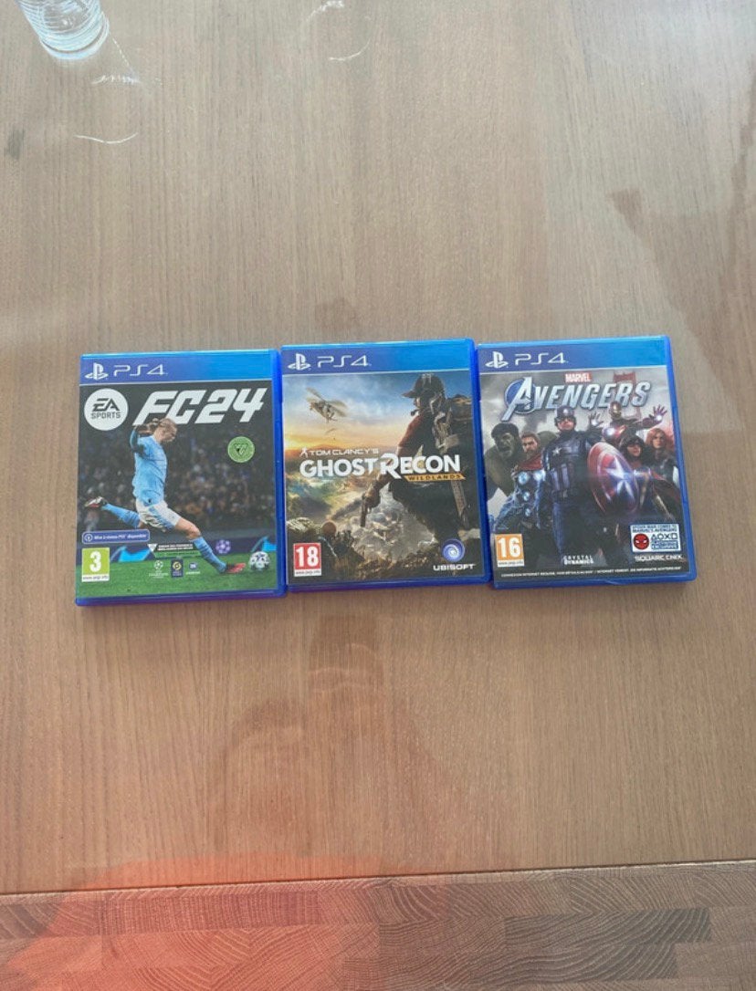 Lot de 3 jeux PS4: FC24, Tom Clancy’s Gost Recon et Avengers, Games en Spelcomputers, Ophalen, Zo goed als nieuw, Overige genres