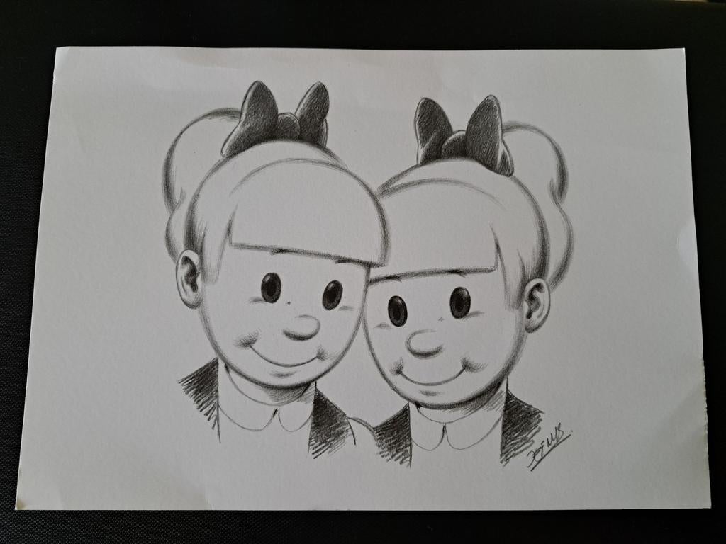 Originele tekening de miekes van Jef Nys, Antiek en Kunst, Ophalen