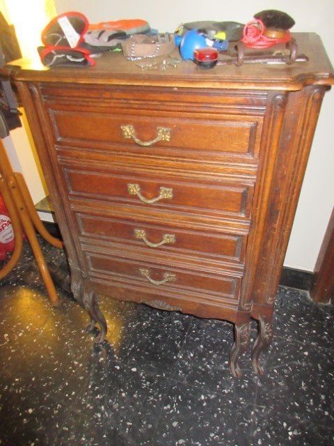oude eiken commode, 3 of 4 laden, Ophalen, Gebruikt