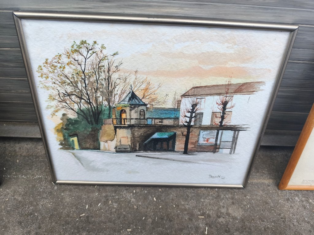 Aquarelle signe Paul perveux, Antiquités & Art, Enlèvement ou Envoi, Aquarelle