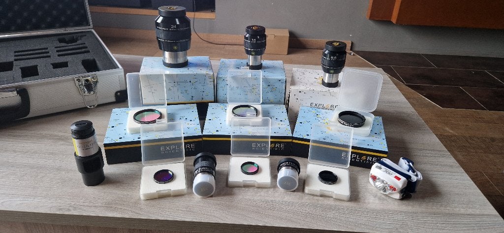 Pack oculaires et filtres Explore Scientific, TV, Hi-fi & Vidéo, Enlèvement ou Envoi, Comme neuf, Pièces ou Accessoires