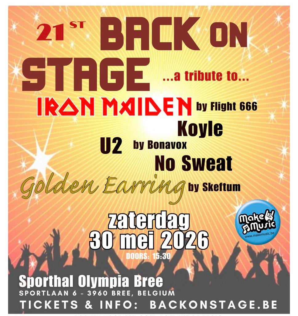 1 VIP ticket back on stage festival, Eén persoon, Mei, Rock of Poprock
