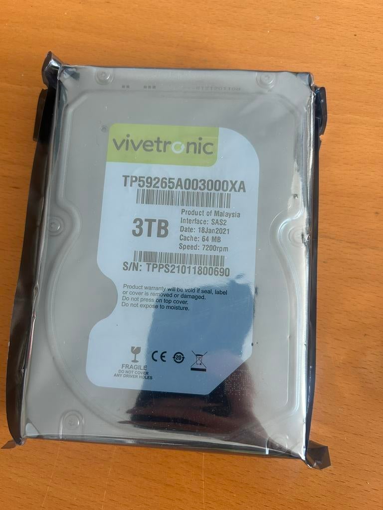 Disque dur Vivetronic 3TB, Computers en Software, Harde schijven, Ophalen, Zo goed als nieuw