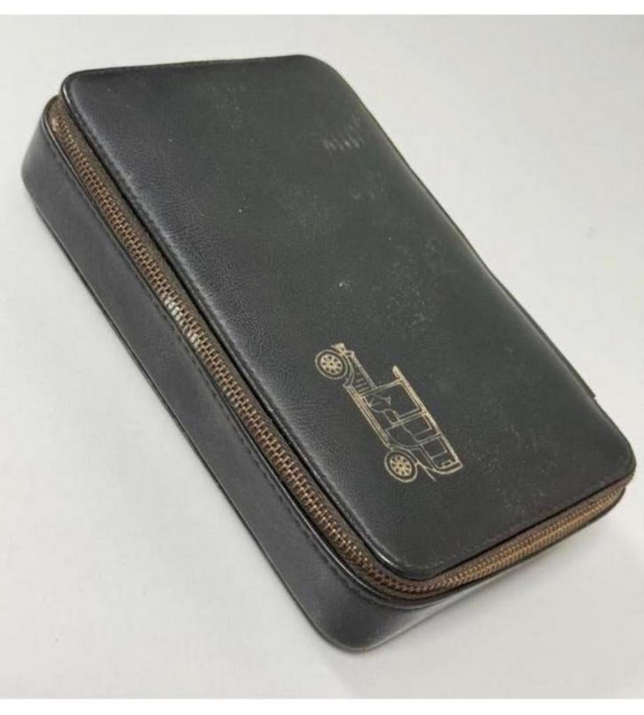 Antiek auto-gereedschaps koffertje leder engels tools-kit, Antiek en Kunst, Ophalen of Verzenden