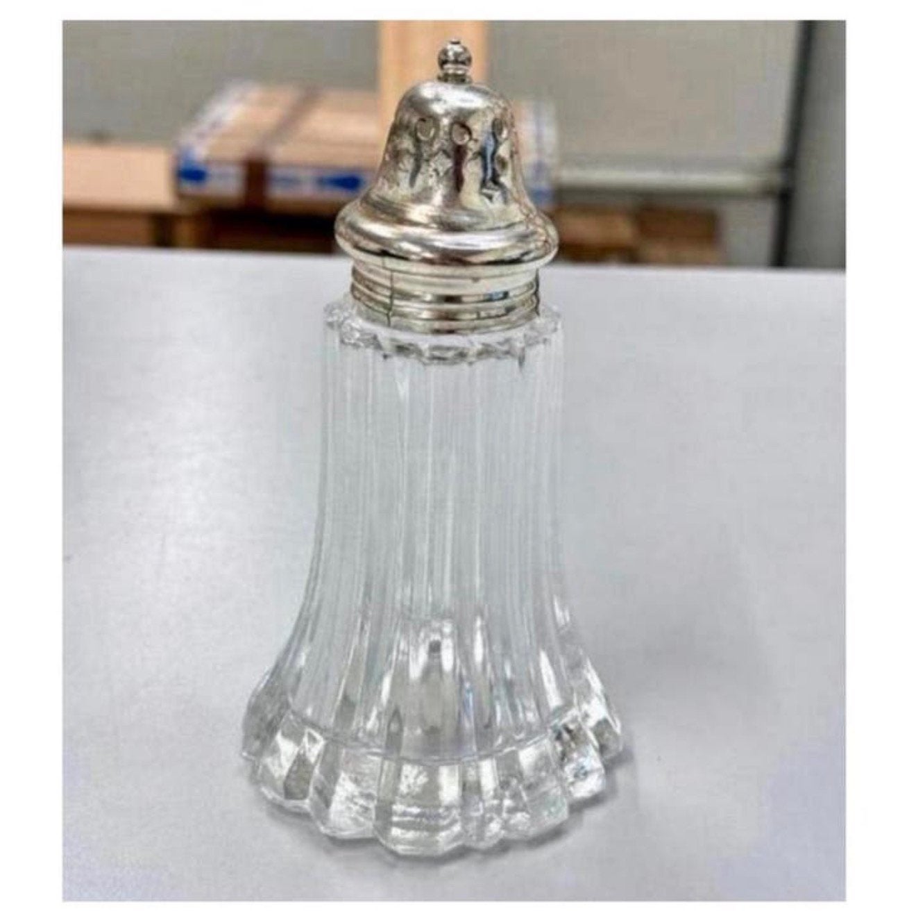 Franse Shabby vintage suiker / zout strooier silver plated, Antiek en Kunst, Ophalen of Verzenden