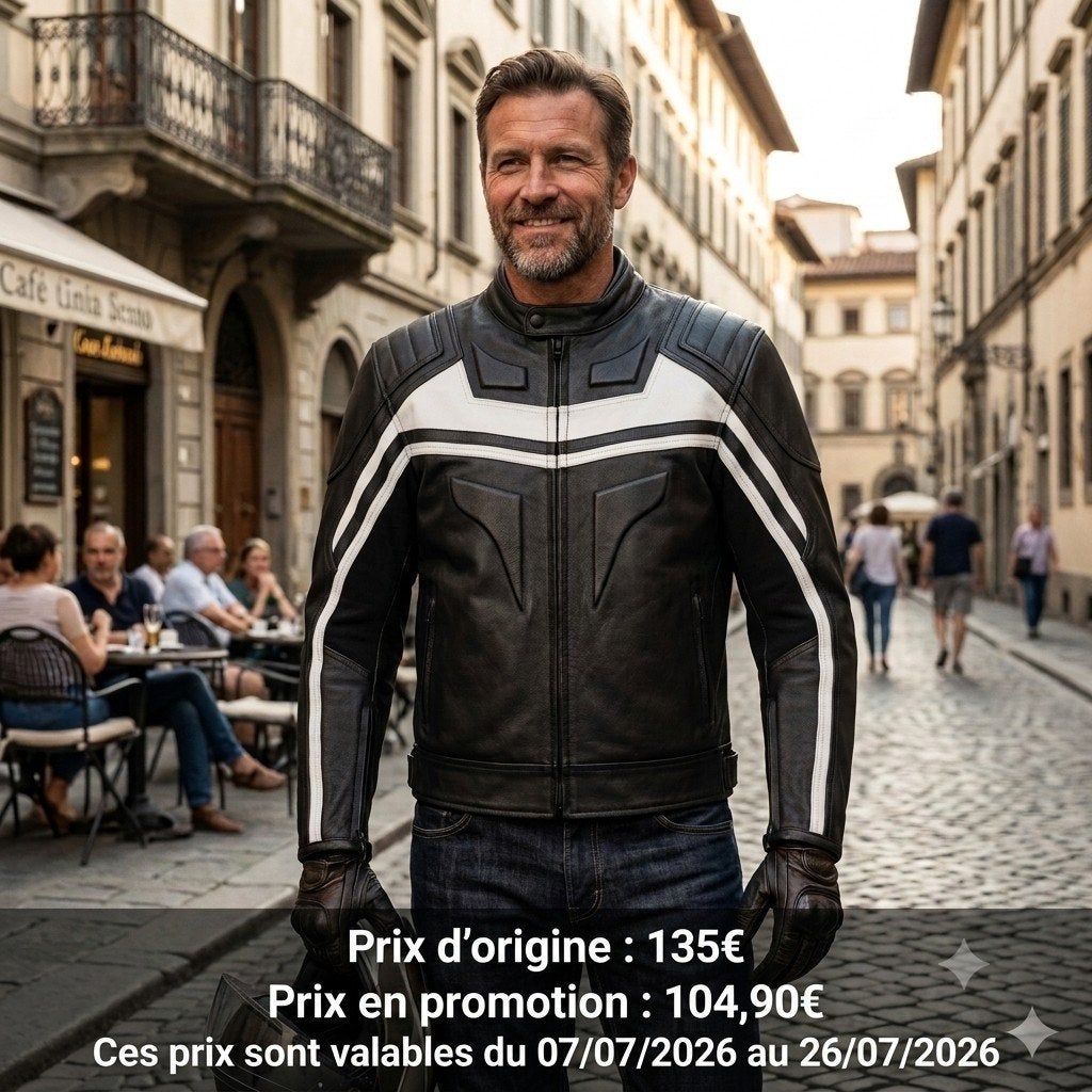 Nieuwe leren motorjas met CE-protectoren, Motoren, Verzenden, Nieuw met kaartje, Jas | leer
