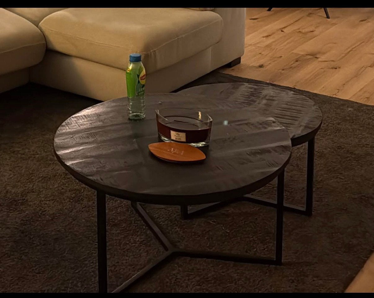À vendre 2 tables de salon gigogne noir en bois, Enlèvement, Comme neuf