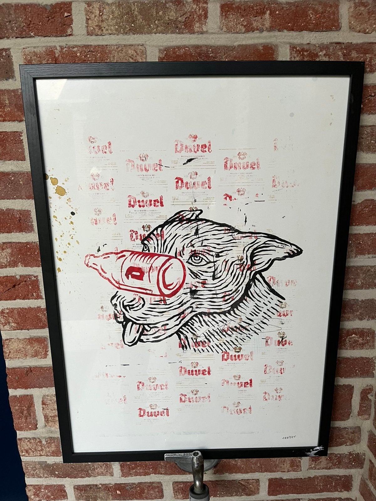 Genummerde Kader (Litho) ‘Duvel’!, Antiek en Kunst, Kunst | Litho's en Zeefdrukken, Ophalen