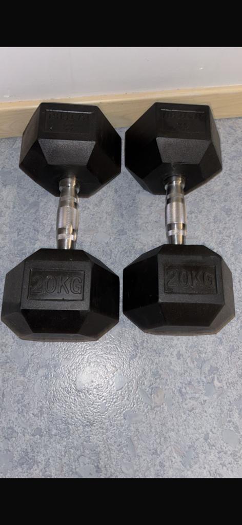 Hexa Dumbells 20 kg      X2, Sport en Fitness, Ophalen, Zo goed als nieuw