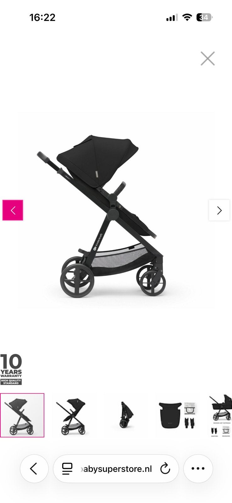 Kinderkraft 3 in 1 kinderwagen, Kinderen en Baby's, Ophalen, Zo goed als nieuw, Regenhoes