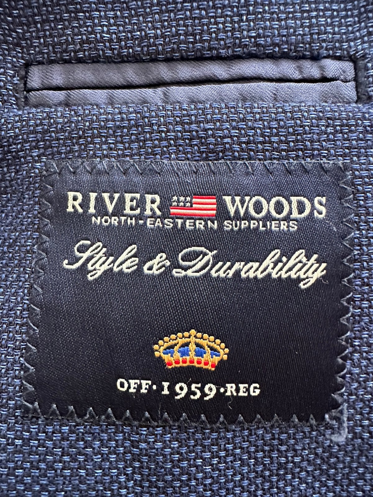 Veste d'été en lin River Woods en état neuf, Enlèvement ou Envoi, Comme neuf, Taille 52/54 (L), Bleu