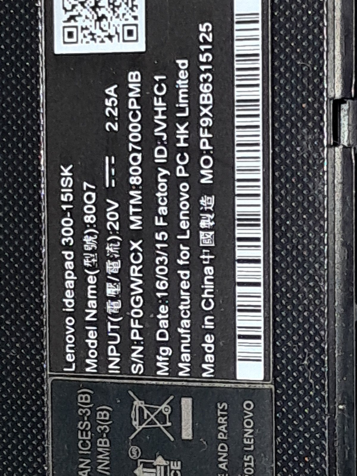 laptop voor onderdelen type lenovo 300 15 isk, Computers en Software, Ophalen