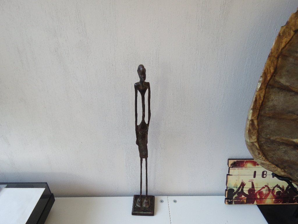 Brons gestileerd beeld man 43 cm stijl Giacometti, Ophalen of Verzenden, Brons, Beeld, Man