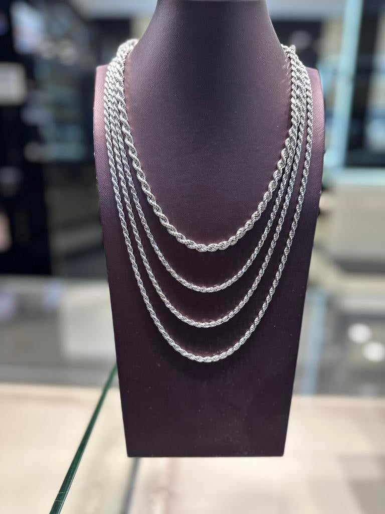 Zilver rope kettingen 925, Enlèvement, Neuf, Argent