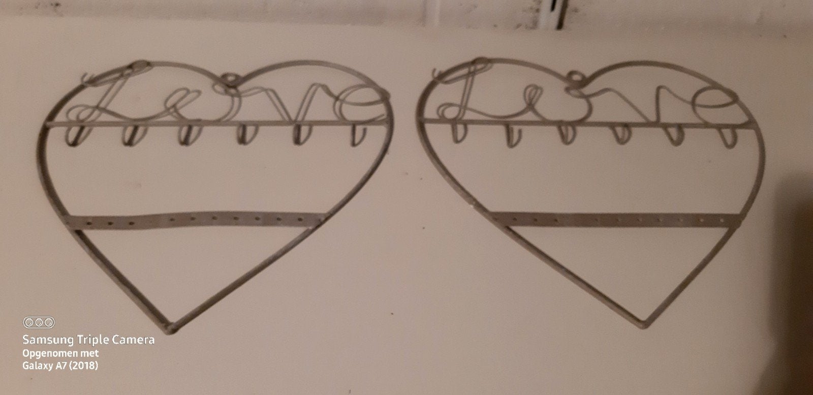 Metalen hangertje voor juwelen, 2 stuks, Huis en Inrichting, Ophalen of Verzenden, Nieuw, Metaal, Wandhaken