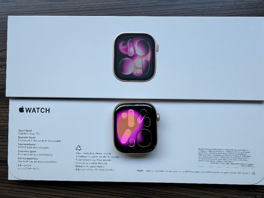 Apple Watch Series 11 GPS - 46mm Roségoud - ONGEOPEND BANDJE, Ophalen, Stappen, Apple Watch, IOS