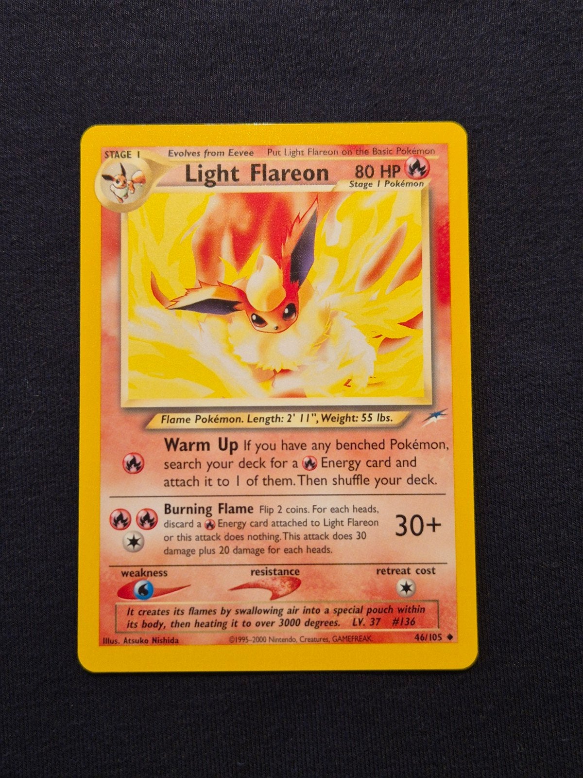 Lumière Flareon/Neo Destiny, Enlèvement ou Envoi, Comme neuf, Cartes en vrac, Foil