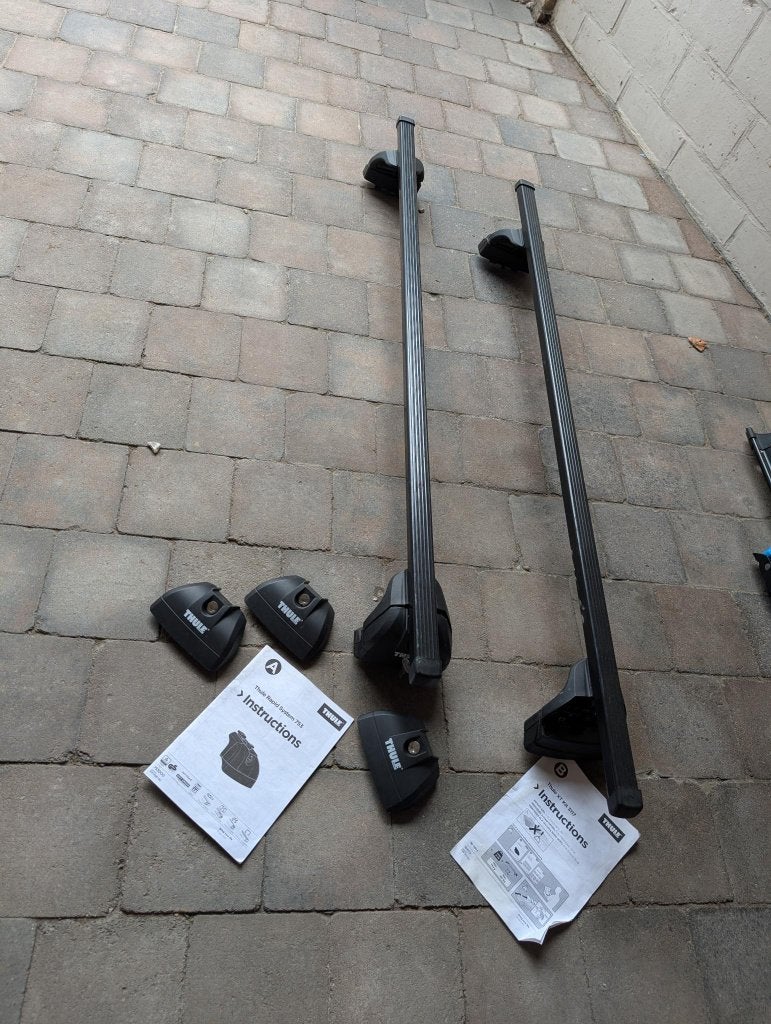 Dakdrager Thule Squarebar + fietsendragers Vertik145, Ophalen, Gebruikt