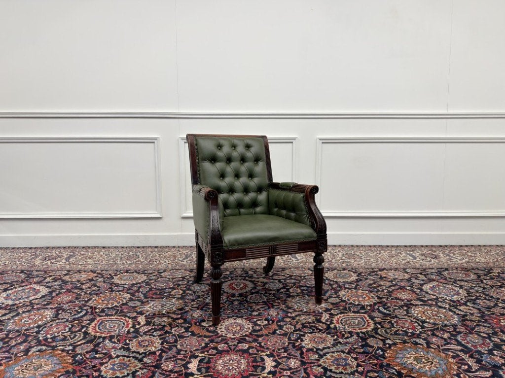 Klassiek Engels Chesterfield Bureaustoel Fauteuil, Antiek en Kunst, Ophalen