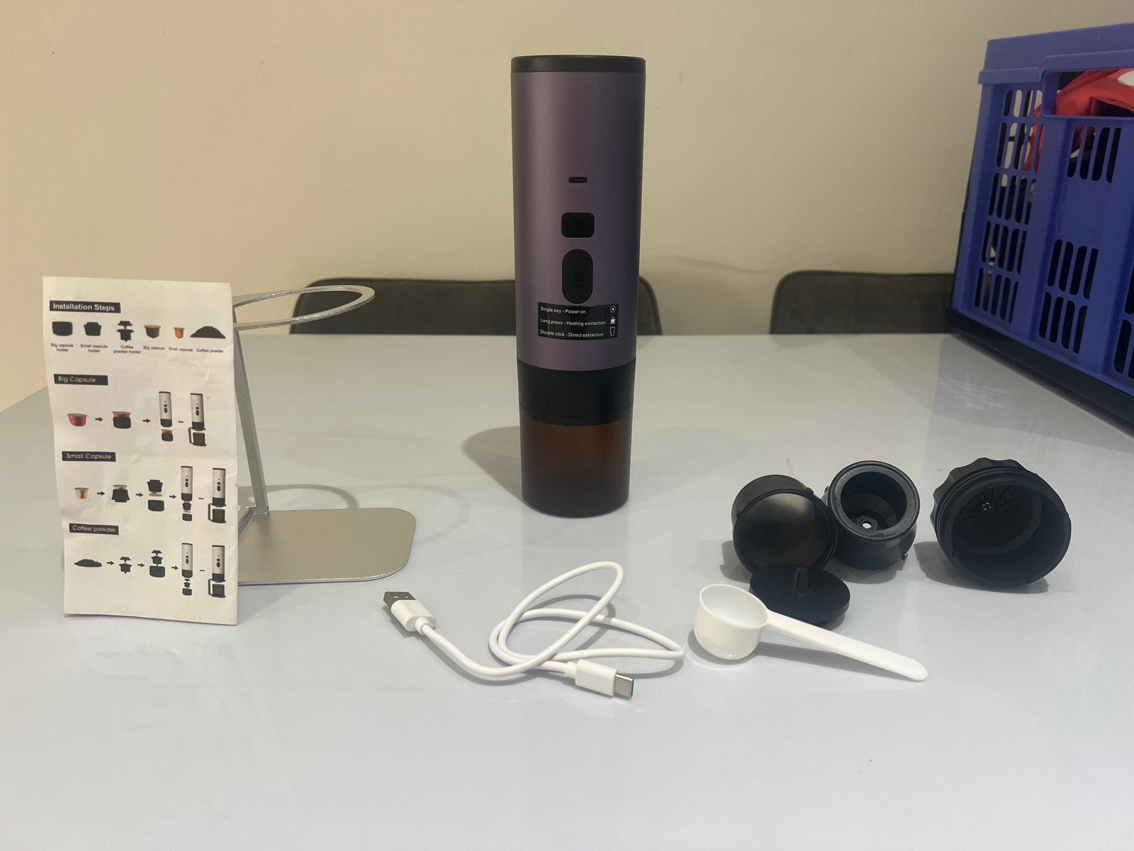 Voor de koffie fans - meeneembare koffiemachine, Elektronische apparatuur, Koffiezetapparaten, Ophalen of Verzenden, 1 kopje, Gemalen koffie
