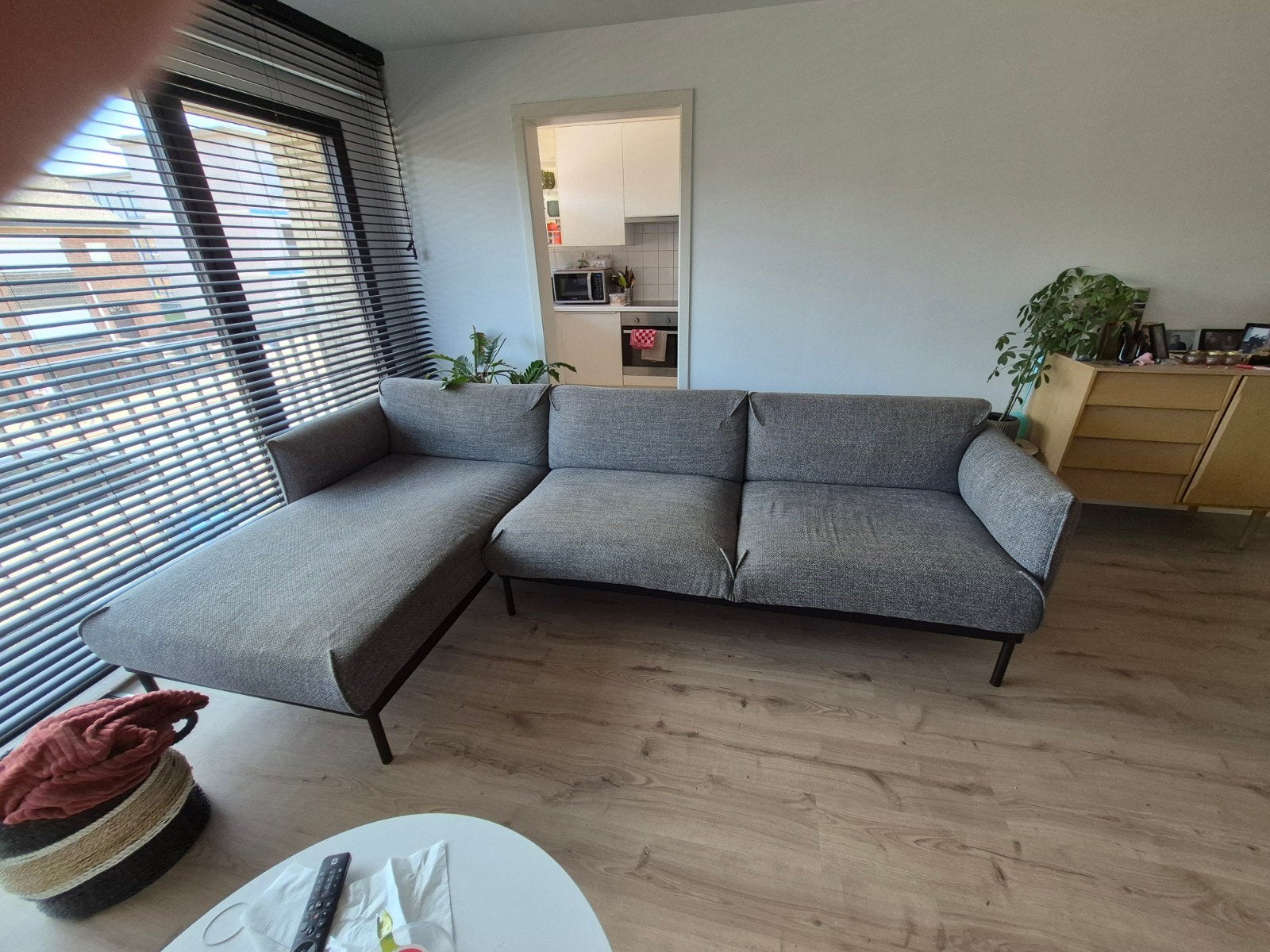 IKEA ÄPPLARYD 3-zitsbank met chaise longue., Ophalen, Gebruikt, Stof