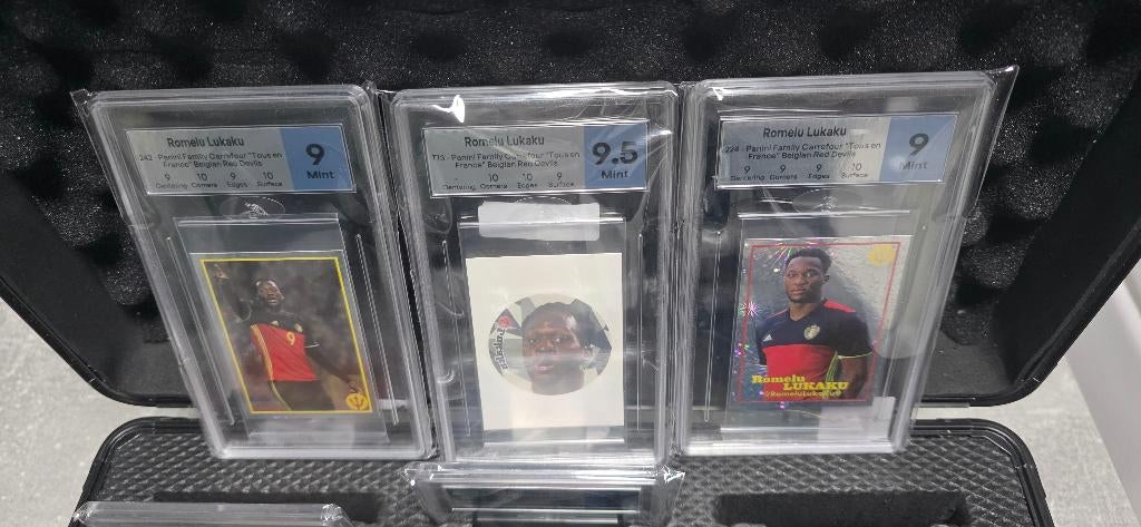 Panini+Euro 2016+Lukaku+Courtois+De Bruyne+NO PSA, Enlèvement ou Envoi, Comme neuf, Plusieurs autocollants