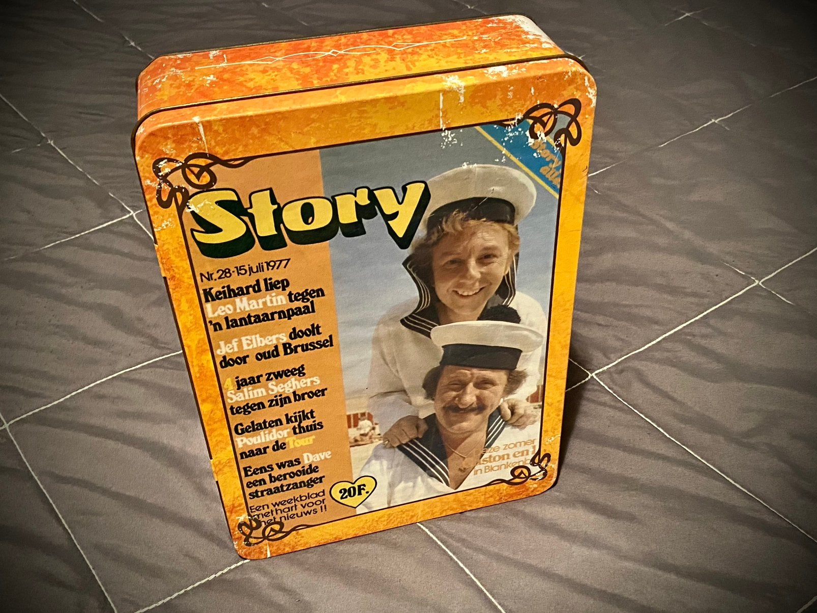 Blikken Doos xl - Story: Gaston & Leo, Collections, Boîte en métal, Utilisé, Autre, Autres marques, Enlèvement ou Envoi