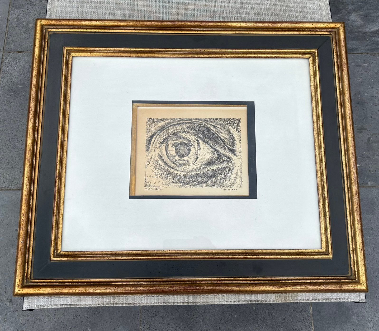 Surrealistisch werk Paul De Cocker - 1976 - Briltest, Ophalen, Gesigneerd