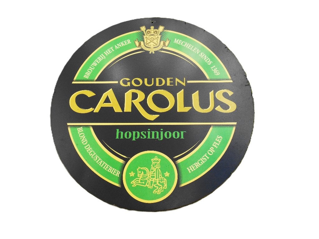 Reclame Gouden Carolus - Hopsinjoor, Verzamelen, Biermerken, Verzenden, Zo goed als nieuw, Reclamebord, Plaat of Schild, Overige merken