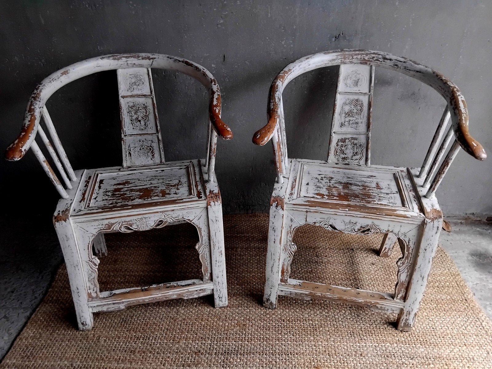 2x oosterse 1900eewse armchairs, Antiquités & Art, Enlèvement