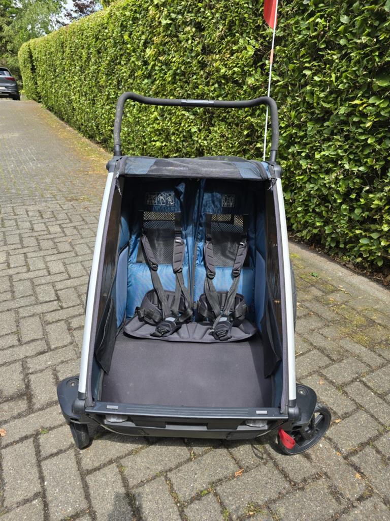 Thule Chariot Cross 2 double + accessoires, Fietsen en Brommers, Ophalen, THULE, Vering