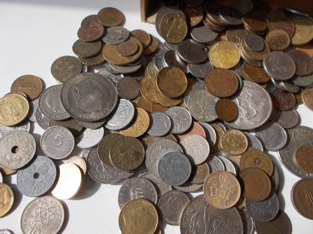Sigarendoos oude vervallen munten, Verzamelen, Verzenden, Gebruikt